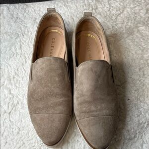 Cole Haan Men's Suede Slip-Ons - Taupe